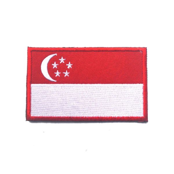 Bandiera Singapore infrarossa riflettente Ir coptieri ricamato a bandiera bandiera di ricamo per patch militari BAGGI NERI BLAGGI BLOW IN DARK DARK
