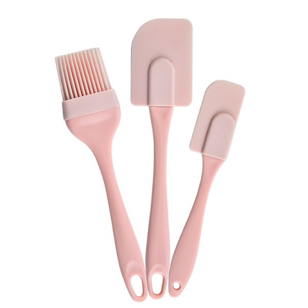 Sıcak satış 3pcs/set silikon krem ​​kazıcı diy ekmek kek tereyağı spatula karıştırıcı yağ fırçası mutfak pişirme aracı