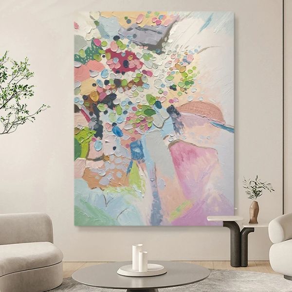 Большие размеры ручной картины маслом на холсте модрен абстрактный светлый ландшафт стена арт гостиная комната домашний декор картинки