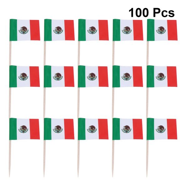 Флаг вычивывает флаги кексов, торт коктейль зубочистки Мексика Тупперс Тупица для Topper Mini Canada Food Stick
