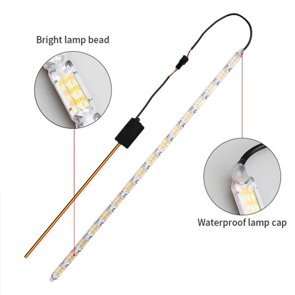 2pcs 24 V Fließende DRL LED -LED -Tag laufen leichte leichte sequenzielle flexible LED -Strip -Blinker -Lampe für das Fahrzeuge des Autos Scheinwerfer