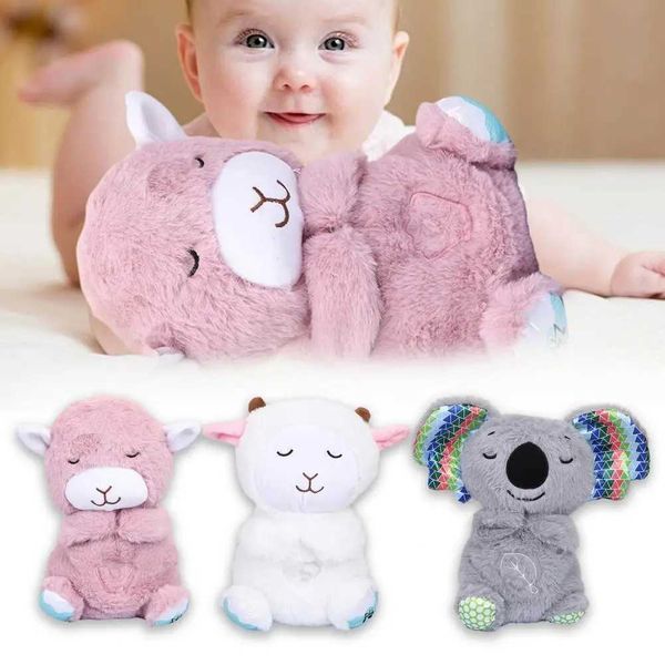 Plüschpuppen Koala Otter Schlaf Baby Spielzeug Atmen Otter Baby Schlafmusik Anwendung Neugeborene Schlumber Lamm Valentinstag Geschenk J240410