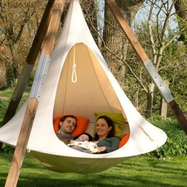 Hammocks Camping de viagens ao ar livre Campo pendurado no cabide da árvore Indoor Childrens Playground Swing Cadeira pendurada à prova d'água TentQ