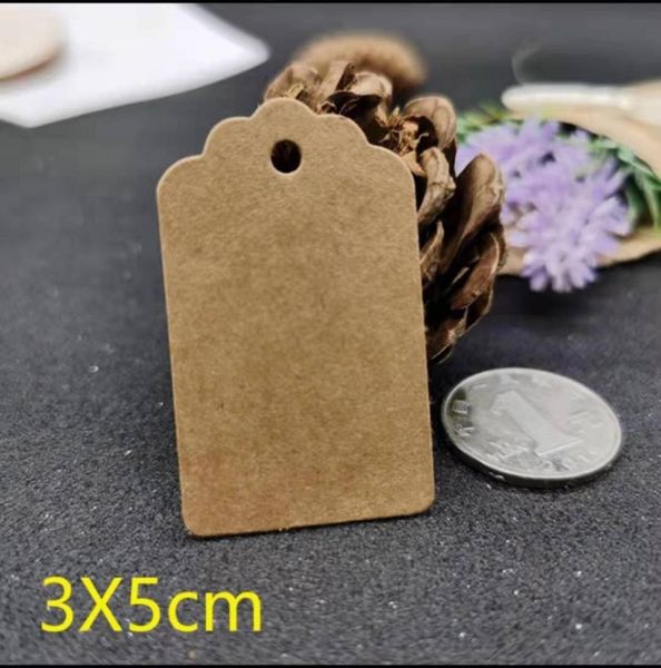 1000pcs 5cmx3cm kleiner Größe leeres Kleidungsstück Kraftpapier Tags / Kleidungsschildpapier Preisschild