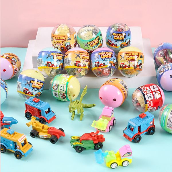 5 pezzi carino assemblare build building auto puzzle a sorpresa giocattoli uovo per bambini bomboniere