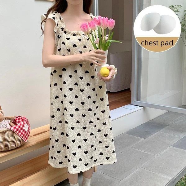 Momento de sono feminino Summer Summer Sleensens Nightweardress para mulheres Cherry Pajama Camisões de Mujer para Dormir