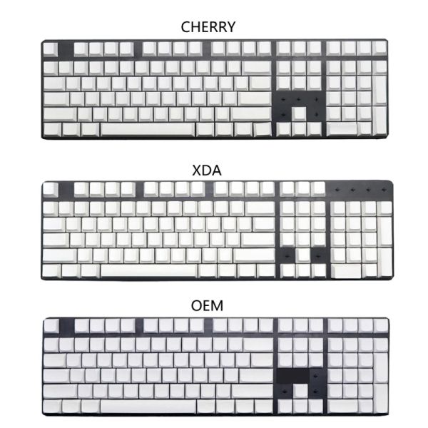 Аксессуары 108 Ключ PBT Blank Keycaps Cherry OEM xda Нет буквы Белый Клавиц для переключателей вишневой MX Механическая клавиатура