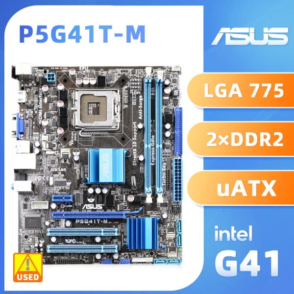 Материнские платы ASUS P5G41TM LX2/GB LGA 775 Intel G41 Оригинальная настольная ПК Материнская плата DDR3 PCIE X16 VGA USB2.0 Core 2 Extreme/Core 2 Quad CPUS