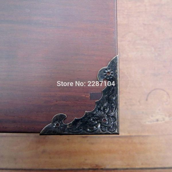 12pcs Dekor Antique Messing Schmuckkasten Brustbox Holz Hülle Schreibtisch Bilderrahmen Buch Sammelalbum Album Corner Protektor