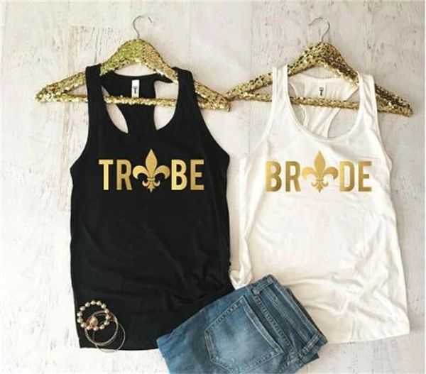 Kişiselleştirilmiş New Orleans Nola Düğün Bachelorette Gelin Tank Tops Tees Nedime