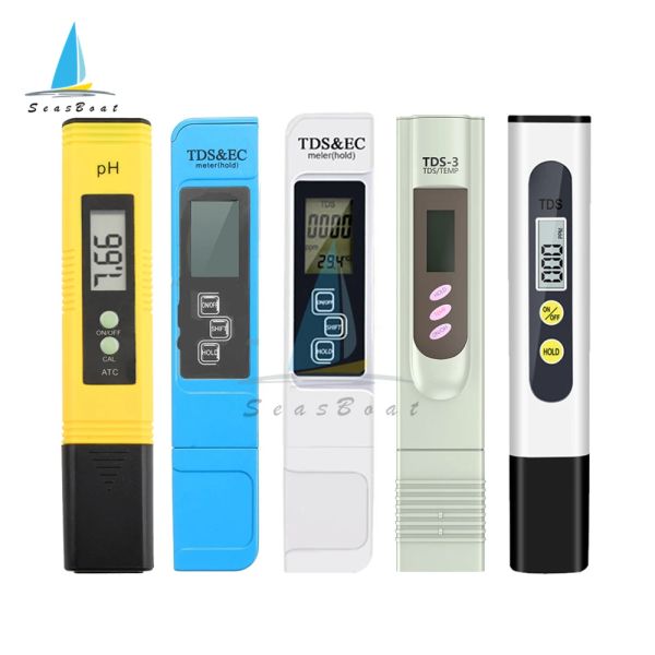 PH Digital PH EC TDS TEMP TESTER TESTER TEMPERATURA PENSIONE PURITÀ PPM Filtro idroponico per il monitoraggio dell'acqua della piscina per acquario