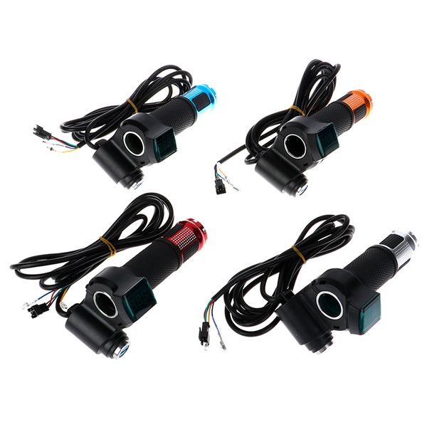 12V-96V E Bike Twist Accelezza con manico per l'acceleratore per bici elettrica con tasto con blocco dell'acceleratore indicatore di visualizzazione del display LCD