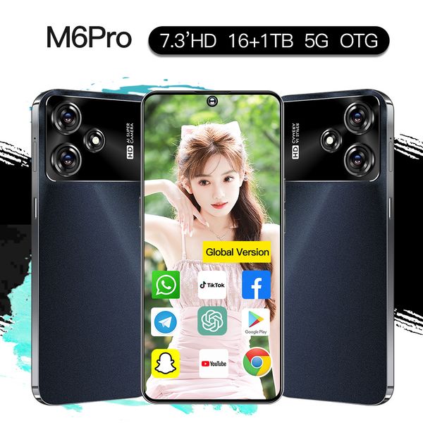 M6PRO Çapraz Sınır Stokta Yeni En Çok Satan 4G Netcom Akıllı Telefon 6.53 inç Android 3GB Fabrika Teslimat