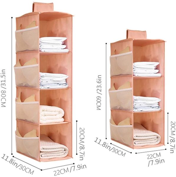 Armadio per l'armadio dell'armadio con tasche laterali 3/4 scaffali Oxford pieghevole per pantaloni di vestiti coglioni e calzini e scarpe