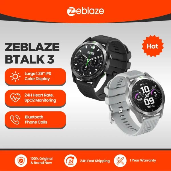 Смотреть новые Zeblaze Btalk 3 Smart Watch Ultra HD IPS отображать Bluetooth Телефонные звонки 24H Health 100+ спортивных режимов Умные часы для мужчин женщин