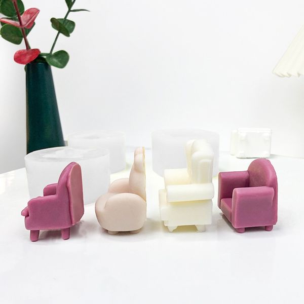 Netter Sofa Stuhl Silikonform Fondant Schokoladenkuchen Kerze Gussguss machen Schimmel