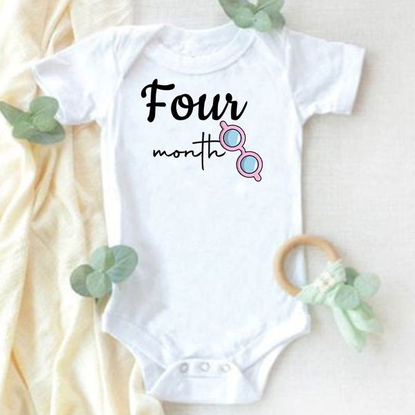 Bodysuit de cultivo de Baby Baby Midreno de 1 a 12 meses Pictures de presente de chá de bebê Month Mensal Mumpsuit Roupe