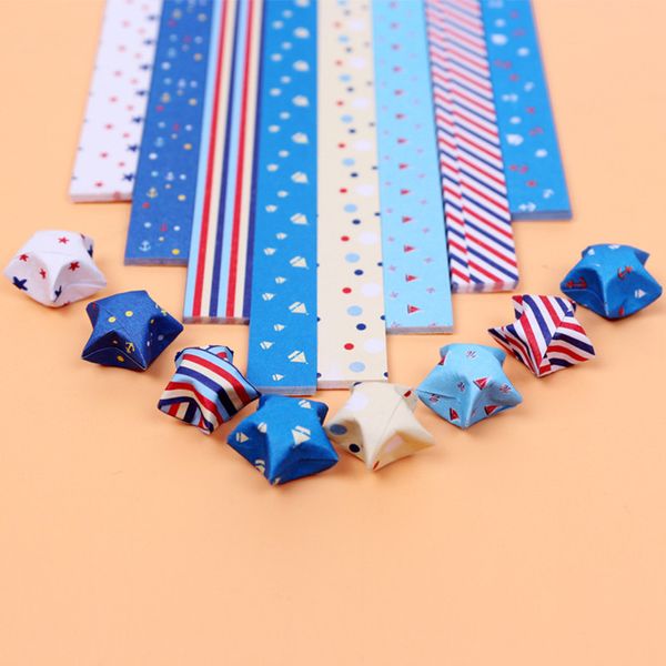 160pcs Origami Paper Stripe Folding Stars Lucky para o ano novo Presente Handmade Star Gift Creative Decorative Origami Paper Crafts