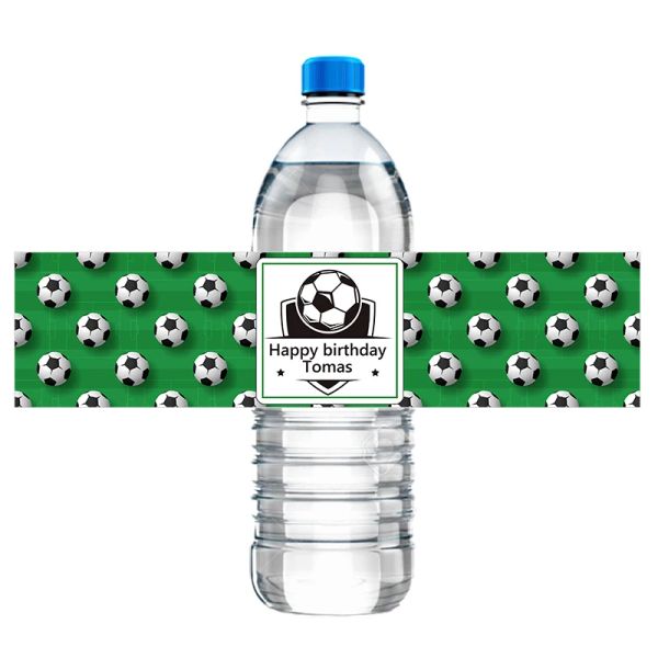 Etichette di avvolgimento di bottiglie per feste di calcio personalizzano il nome di compleanno per biberon bottiglia di calcio adesivi personalizzati per bambini