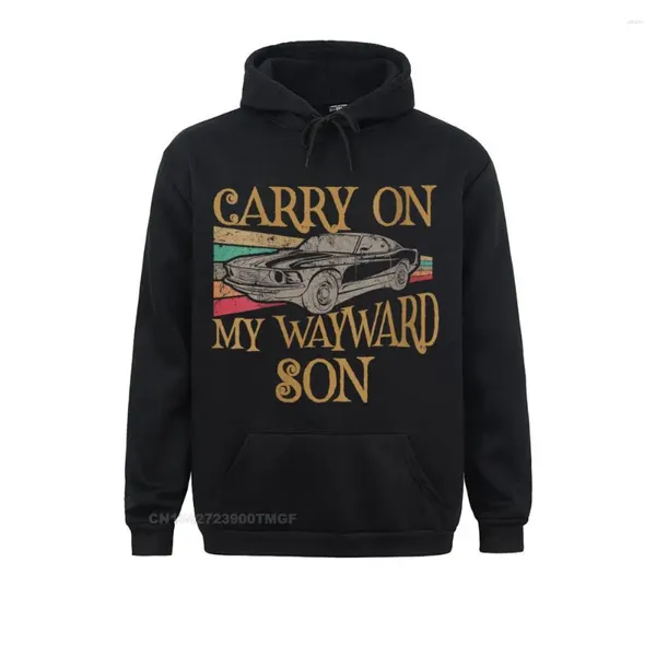 Moletons masculinos femininos engraçados Carry On My Wayward Son Vintage Supernatural Tee Streetwear Capuz de impressão de roupas