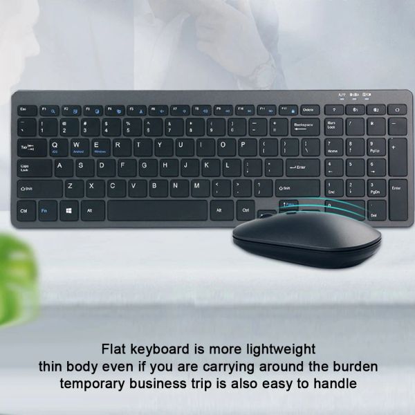 Combos 99 Keys Teclado sem fio ergonômico BluetoothCompatible Teclado sem fio+mouse óptico Tamanho completo com laptop para PC