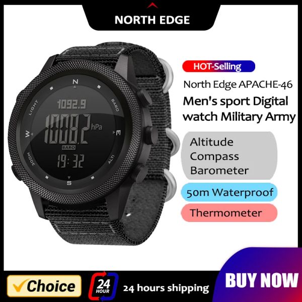 Смотреть North Edge Smart Watch для мужчин Altimeter Barometer Thermometer Thompare Compass Digital Clock Outdoor Smart Wwatch Водонепроницаемые 50 м