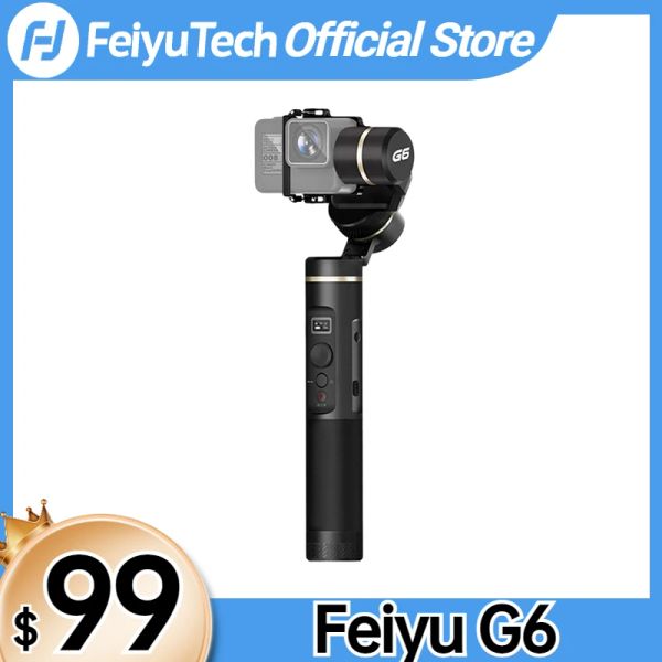 Ladegeräte Feiyutech G6 Handheld Gimbal Kamera Stabilisator für GoPro Hero 8 7 6 5 Sony Rx0 Xiao Yi 4K Splash Action Kamera