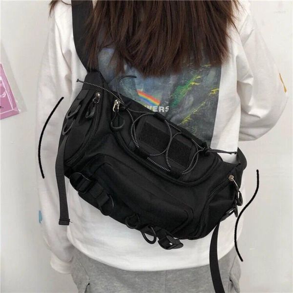 Bolsas de cintura Foufurieux Hip Hop Rock Original Design Original Tooling Footing Bag funcional Crossbody Tactical Crossbody for Women