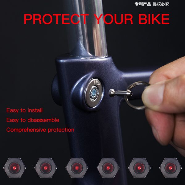Menor mais leve 0,45g Anti -roubo de bicicleta Bicicleira Lock Stem Witle Rodes Protect Saddle Smart Design Smart