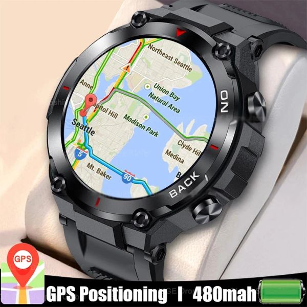 Uhren 2024 Neue GPS -Männer Smartwatch Sports Fitness Uhr Bluetooth Call Reminder Health Monitoring Herzfrequenz Android iOS SmartWatch
