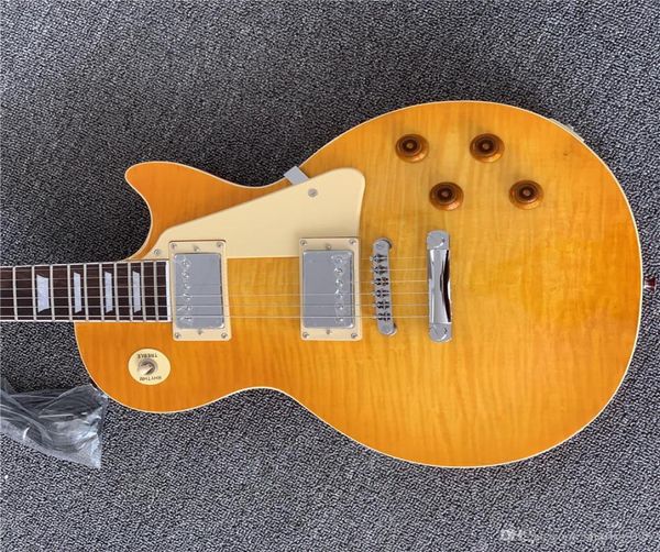 Neuankömmlinge Standard Slash Appetit gelbe Flamme Maple Top E -Gitarre Mahagony Body Red Back China Guitar Faktor4838359