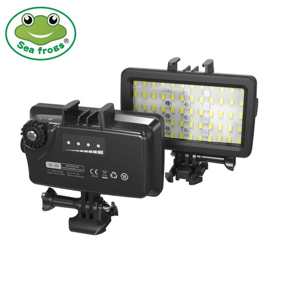 Taschen Seafrogs 5000 Lux Professionelle Fotografie Licht für Kamera Unterwasser Strobe LED Tauchfotografie -Beleuchtung Accessoires