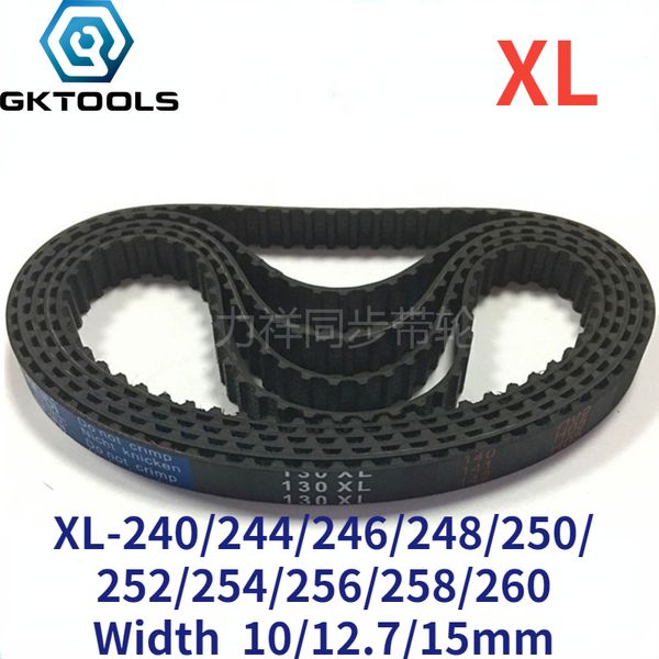 GKTools 240/246/250/260 XL Largura da correia de tempo 10/12.7/15mm Perímetro 609.6/624.84/635/66,04 mm Trapezoid