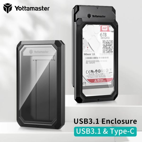 RECCICO Yottamaster da 2,5 pollici HDD Caso Sata3.0 a USB 3.1 5 Gbps Supporto da 79,5 mm 2,5 