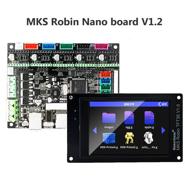 MKS 3D Placa de controle da impressora STM32 MKS ROBIN NANO PLACA V1.2 PEÇAS DE IMPRESSORA 3D TFT TFT com WiFi para tela de toque de 3,5 polegadas