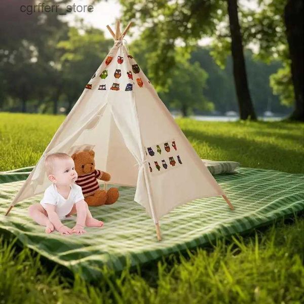 Torda de brinquedo Graffiti Kids Tent da tenda dobrável Princess Room Play House Triangle Tent às crianças Camping tenda ao ar livre de jogo interno para meninos meninas L410