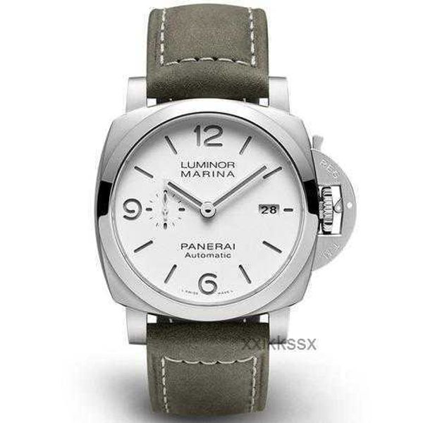 Herren Uhrengeschenk Panerrrais Temperament Uhr Sapphire Mirror Schweizer Automatische Bewegung Größe 44 mm Kauflattengurt mit originaler Nadelschnalle 0WG4