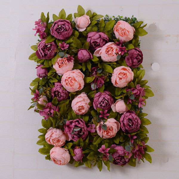 40*60 cm künstliche Pfingstrosen Rose Fertige Blumenwand Mailand Rasenpflanzen Wall Hotel Shop Party Hochzeit Hintergrund Foto Wallendekoratio