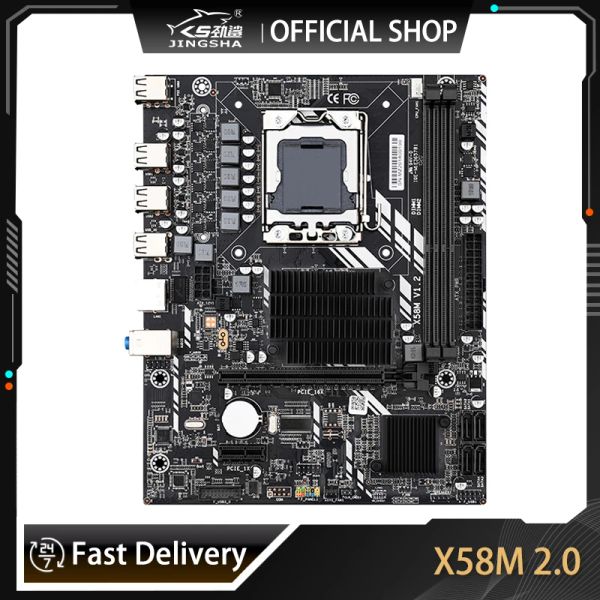 Materie Jingsha X58 LGA 1366 Supporto di memoria della scheda madre CPU Reg ECC DDR3 fino a 32 GB e Xeon Processor USB2.0 AMD RX Serie 1366 X58M