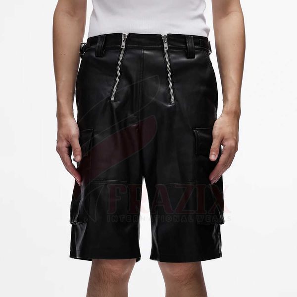 Sıcak Satış Plaket Stilleri Çizme Elastik Bel Sıkı Deri Kısa Erkek Şort