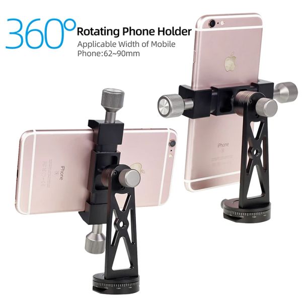 Tripods Cimapro CP5 All Metal Stativ -Mount -Adapter -Mobiltelefon -Clipper Halter vertikal 360 Rotationstativständer für Smartphones Stativ