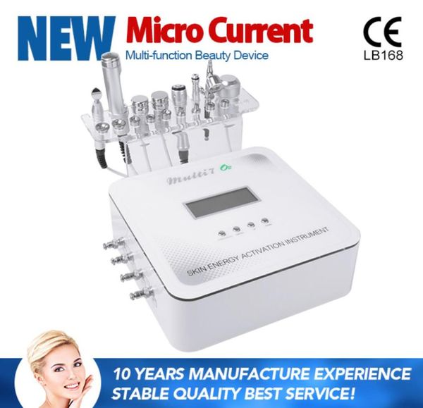 6 em 1 sem agulha Máquina de mesoterapia multifuncional com bio galvânica de resfriamento de gelo Oxigênio RF Microdermoabrasão Lifting Face Wrinkle 5178405