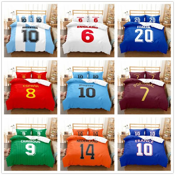 National Soccer Team Core Player Numero Duvet Cover Set Set UE Double King US US Twin Full Size Clothes 240329