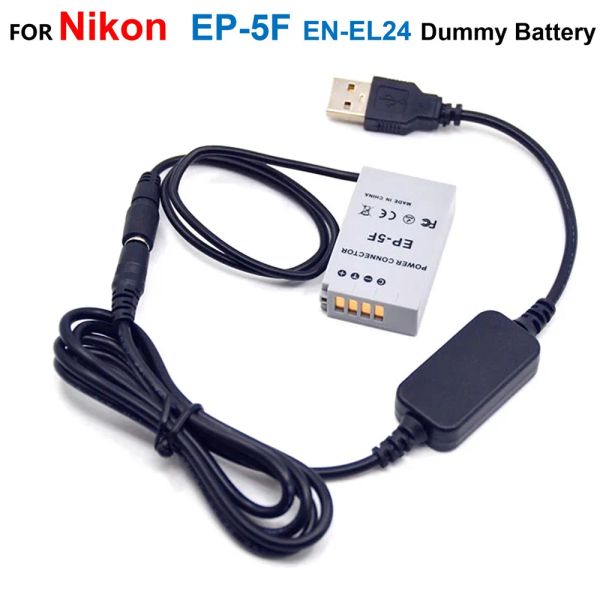 Ladegeräte EP5F DC -Koppler Enel24 Dummy Battery+EH5 5V USB -Kabel -Ladegerät -Ladegerät für Nikon 1 J5 1J5 Camrea