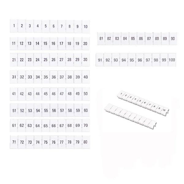 Strisce di marcatore ZB5 con numerazione con vuoto per UK3N MBKKB2.5 UKK3 UKKB3 e ST2.5 e PT2.5 Din Rail Terminal 10pcs