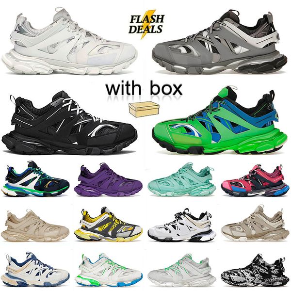 С коробкой 2024 Top Guald Designer 3 3.0 Runners Mens Casual Shoes Platform Нейлоновая черная платформа Balenciagashoes. Отслеживание мужчин Женщины Тренеры кроссовки 36-45