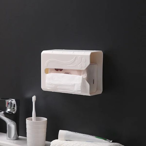 2024 2023 Tissue Box Selbstkleber Tissue Box Serviettenhalter Wandmagniert Müllsack Spender Rack Speicher für Tissue Box Organizer Wall