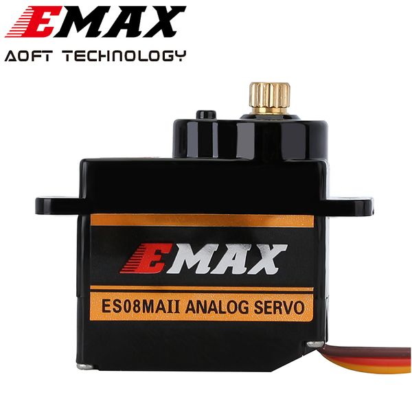 EMAX ES08MA ES08MAII 12G Мини -металлическое оборудование Аналоговое сервоприводы для RC Hobbies Car Boat Helicopter Airplane RC Robot Бесплатная доставка