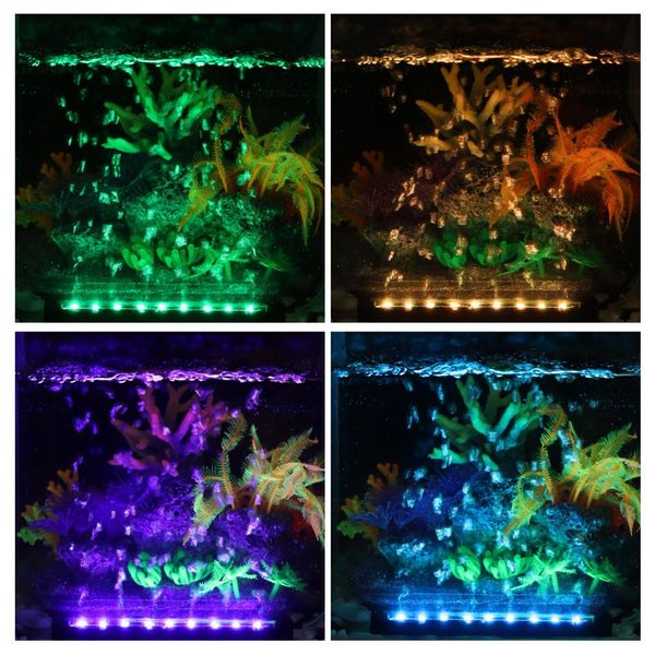 1PCS 20-58cm LED Aquarium Light Fish Tank Lâmpada RGB à prova d'água Lâmpada de oxigênio subterrânea de bolha de ar da bolha de ar RGB