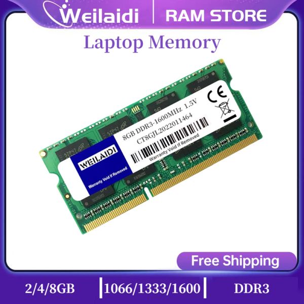 RAMS DDR3 DDR3L Memoria RAM SO DIMM 8 GB 4 GB 1333 MHz 1066 MHz 1600 SOMME 8 GB 12800S 8500S 10600S 1,35V für Laptop -Notizbuchspeicher